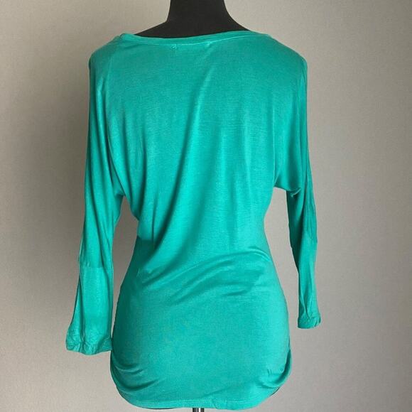 M Fredric sz S green long sleeve scoop top shirt - Picture 8 of 9